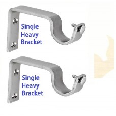 Ddrapes - 2 Strong Single SS Bracket for 1 25MM Curtain Rod 